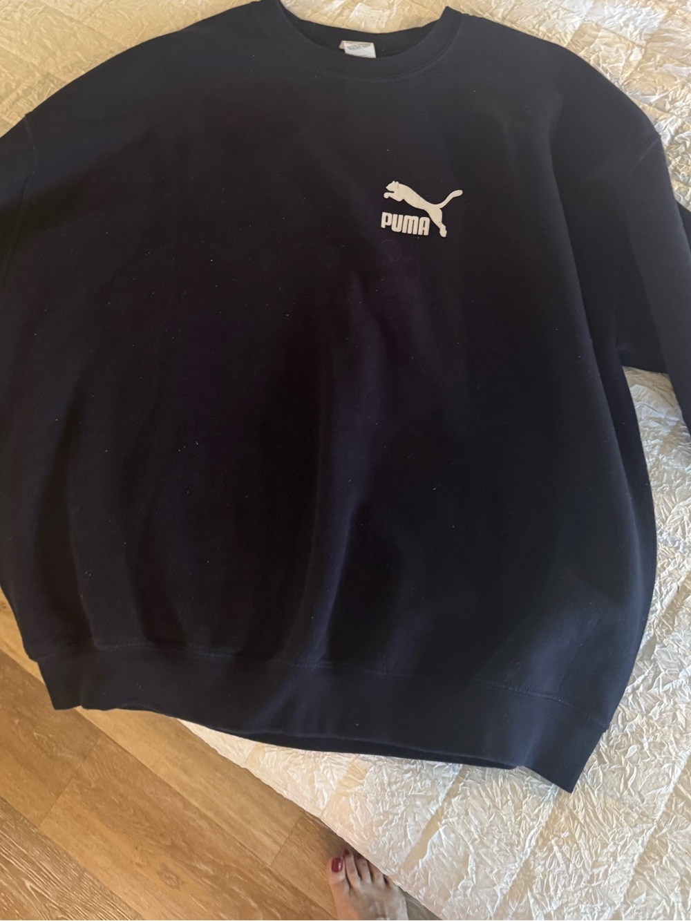 Puma Navy Blue Crewneck Sweatshirt with White Logo